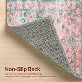Ultra Soft Area Rug, Non Slip, Stain Resistant, Washable Area Rugs for Living Room, Bedroom, Whimsical Petal Patterned Aesthetic(Pink)