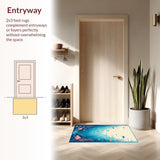 Ultra Soft Area Rug, Non Slip, Stain Resistant, Washable Area Rugs for Living Room, Bedroom, Radiant Aquatic Harmony Style(Blue)