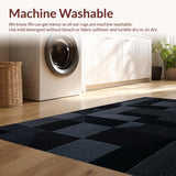 Ultra Soft Area Rug, Non Slip, Stain Resistant, Washable Area Rugs for Living Room, Bedroom, Unique Rubber Backing Play Carpet for Boys(Black)