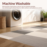 Ultra Soft Area Rug, Non Slip, Stain Resistant, Washable Area Rugs for Living Room, Bedroom, Dynamic Cozy Color Block Arrangement(Beige)