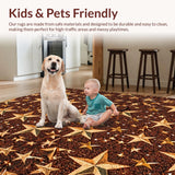 Ultra Soft Area Rug, Non Slip, Stain Resistant, Washable Area Rugs for Living Room, Bedroom, Rustic Brown Farmhouse Hallway Non-Slip Runner(Brown)