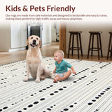 Ultra Soft Area Rug, Non Slip, Stain Resistant, Washable Area Rugs for Living Room, Bedroom, Rustic Textured Dot Composition(Black)