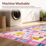 Ultra Soft Area Rug, Non Slip, Stain Resistant, Washable Area Rugs for Living Room, Bedroom, Fun Engaging Cartoon Character Motif(Pink)