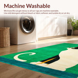 Ultra Soft Area Rug, Non Slip, Stain Resistant, Washable Area Rugs for Living Room, Bedroom, Stylish Whimsical Pet-Inspired Piece(Green)