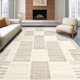 Ultra Soft Area Rug, Non Slip, Stain Resistant, Washable Area Rugs for Living Room, Bedroom, Scandi Inspired Striped Visual Harmony(Beige)