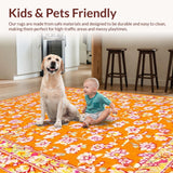 Ultra Soft Area Rug, Non Slip, Stain Resistant, Washable Area Rugs for Living Room, Bedroom, Color Pop Shaggy Accent Piece(Orange)
