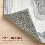 Ultra Soft Area Rug, Non Slip, Stain Resistant, Washable Area Rugs for Living Room, Bedroom, Sleek Minimalist Plush Cloud Effect(Gray)