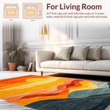 Ultra Soft Area Rug, Non Slip, Stain Resistant, Washable Area Rugs for Living Room, Bedroom, Contemporary Fluffy Textured Style(Orange)