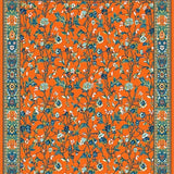 Ultra Soft Area Rug, Non Slip, Stain Resistant, Washable Area Rugs for Living Room, Bedroom, Luxurious Textured Garden Motif(Orange)