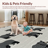 Ultra Soft Area Rug, Non Slip, Stain Resistant, Washable Area Rugs for Living Room, Bedroom, Rustic Bear Cabin Living Room Area Rug(Gray)