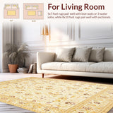 Ultra Soft Area Rug, Non Slip, Stain Resistant, Washable Area Rugs for Living Room, Bedroom, Elegant Beige Runner Area(Beige)