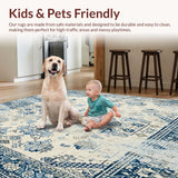Ultra Soft Area Rug, Non Slip, Stain Resistant, Washable Area Rugs for Living Room, Bedroom, Farmhouse Boho Large Non Slip Indoor Floor Area(Beige)