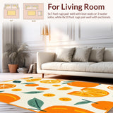 Ultra Soft Area Rug, Non Slip, Stain Resistant, Washable Area Rugs for Living Room, Bedroom, Whimsical Colorful Shaggy Rug(Orange)