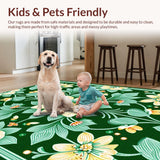 Ultra Soft Area Rug, Non Slip, Stain Resistant, Washable Area Rugs for Living Room, Bedroom, Textured Moss Area Rug for Kitchen and Laundry Room(Green)