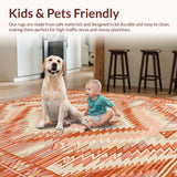 Ultra Soft Area Rug, Non Slip, Stain Resistant, Washable Area Rugs for Living Room, Bedroom, Contemporary Diamond Pattern Fusion(Red)