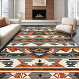 Ultra Soft Area Rug, Non Slip, Stain Resistant, Washable Area Rugs for Living Room, Bedroom, Dynamic Southwest Inspired Elements(Brown)