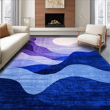 Ultra Soft Area Rug, Non Slip, Stain Resistant, Washable Area Rugs for Living Room, Bedroom, Trendy Floral Patterned Elegance(Purple)