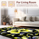 Ultra Soft Area Rug, Non Slip, Stain Resistant, Washable Area Rugs for Living Room, Bedroom, Chic Colorful Floral Arrangement(Yellow)