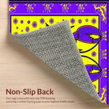 Ultra Soft Area Rug, Non Slip, Stain Resistant, Washable Area Rugs for Living Room, Bedroom, Transitional Bright Carnival Palette(Purple)