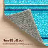 Ultra Soft Area Rug, Non Slip, Stain Resistant, Washable Area Rugs for Living Room, Bedroom, Sports Theme Non Slip Summer Doormat(Blue)