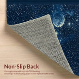 Ultra Soft Area Rug, Non Slip, Stain Resistant, Washable Area Rugs for Living Room, Bedroom, Serene Nighttime Celestial Display(Blue)