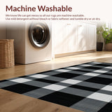 Ultra Soft Area Rug, Non Slip, Stain Resistant, Washable Area Rugs for Living Room, Bedroom, Timeless Black and White Checkerboard(Black)