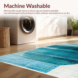 Ultra Soft Area Rug, Non Slip, Stain Resistant, Washable Area Rugs for Living Room, Bedroom, Washable Round Rug: Boho Ombre Style Area Rug(Blue)