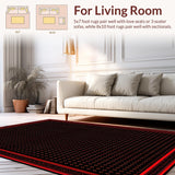Ultra Soft Area Rug, Non Slip, Stain Resistant, Washable Area Rugs for Living Room, Bedroom, Playful Contemporary Gaming Design(Black)