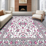 Ultra Soft Area Rug, Non Slip, Stain Resistant, Washable Area Rugs for Living Room, Bedroom, Stylish Abstract Linear Composition(White)