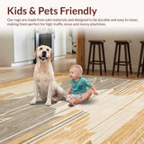 Ultra Soft Area Rug, Non Slip, Stain Resistant, Washable Area Rugs for Living Room, Bedroom, Subtle Earth Tone Safari Aesthetic(Beige)