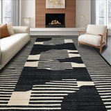 Ultra Soft Area Rug, Non Slip, Stain Resistant, Washable Area Rugs for Living Room, Bedroom, Chic Contemporary Animal Aesthetic(Black)
