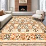 Ultra Soft Area Rug, Non Slip, Stain Resistant, Washable Area Rugs for Living Room, Bedroom, Trendy Minimalist Diamond Textures(Orange)