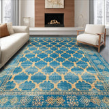 Ultra Soft Area Rug, Non Slip, Stain Resistant, Washable Area Rugs for Living Room, Bedroom, Rustic Oceanic Tiled Arrangement(Blue)