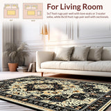 Ultra Soft Area Rug, Non Slip, Stain Resistant, Washable Area Rugs for Living Room, Bedroom, Rustic Textured Fringe Decoration(Orange)