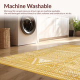 Ultra Soft Area Rug, Non Slip, Stain Resistant, Washable Area Rugs for Living Room, Bedroom, Artistic Mustard Floral Composition(Gold)