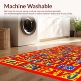 Ultra Soft Area Rug, Non Slip, Stain Resistant, Washable Area Rugs for Living Room, Bedroom, Vibrant Animal Illustration Design(Red)
