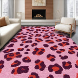 Ultra Soft Area Rug, Non Slip, Stain Resistant, Washable Area Rugs for Living Room, Bedroom, Vintage Cheetah Pattern Living Room Accent Carpet(Pink)