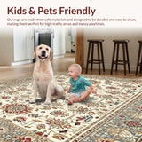 Ultra Soft Area Rug, Non Slip, Stain Resistant, Washable Area Rugs for Living Room, Bedroom, Boho for Modern Décor(White)