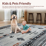 Ultra Soft Area Rug, Non Slip, Stain Resistant, Washable Area Rugs for Living Room, Bedroom, Distressed Tribal Gray Living Room Non-Slip Rug(Gray)