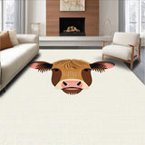Ultra Soft Area Rug, Non Slip, Stain Resistant, Washable Area Rugs for Living Room, Bedroom, Vibrant Playful Farmhouse Aesthetic(Brown)