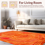 Ultra Soft Area Rug, Non Slip, Stain Resistant, Washable Area Rugs for Living Room, Bedroom, Dynamic Color Burst Contemporary Flair(Orange)