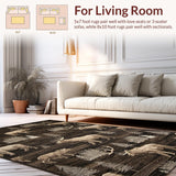 Ultra Soft Area Rug, Non Slip, Stain Resistant, Washable Area Rugs for Living Room, Bedroom, Chic Nature Inspired Design(Brown)