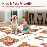 Ultra Soft Area Rug, Non Slip, Stain Resistant, Washable Area Rugs for Living Room, Bedroom, Sunny Whimsical Learning Environment(Pink)