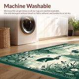 Ultra Soft Area Rug, Non Slip, Stain Resistant, Washable Area Rugs for Living Room, Bedroom, Artistic Retro Rabbit Design(Gray)
