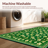Ultra Soft Area Rug, Non Slip, Stain Resistant, Washable Area Rugs for Living Room, Bedroom, Seasonal Nature-Inspired Welcome Mat(Green)