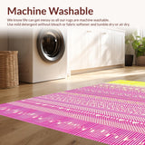 Ultra Soft Area Rug, Non Slip, Stain Resistant, Washable Area Rugs for Living Room, Bedroom, Radiant Ombre Wave Effect(Yellow)