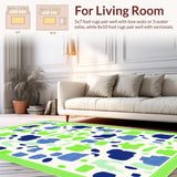 Ultra Soft Area Rug, Non Slip, Stain Resistant, Washable Area Rugs for Living Room, Bedroom, Charming Whimsical Animal Motif(Green)