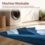 Ultra Soft Area Rug, Non Slip, Stain Resistant, Washable Area Rugs for Living Room, Bedroom, Scandinavian Chic Mountain Aesthetic(Blue)