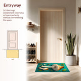 Ultra Soft Area Rug, Non Slip, Stain Resistant, Washable Area Rugs for Living Room, Bedroom, Cushioned Mushroom Pattern Neutral Kitchen Mats(Green)