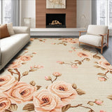 Ultra Soft Area Rug, Non Slip, Stain Resistant, Washable Area Rugs for Living Room, Bedroom, Whimsical Plush Botanical Charm(Beige)